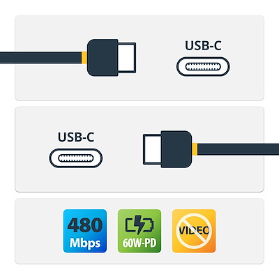 КАБЕЛ USB STARTECH - USB-C към USB-C - 3,0 m - Black - PN USB2CC3MBKE