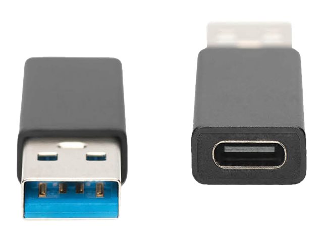 АДАПТЕР DIGITUS - USB-A към USB-C - Black - PN AK-300524-000-S