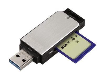 Четец за карти Card Reader HAMA - USB 3.0 SD/MicroSD  - Silver - PN 00123900