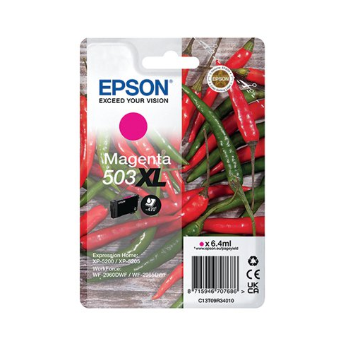 Глава за Epson WorkForce WF-2960/Expression Home XP-5200 Series - Ink - /503XL/ / C13T09R34010 - Magenta - XL - PN C13T09R34010