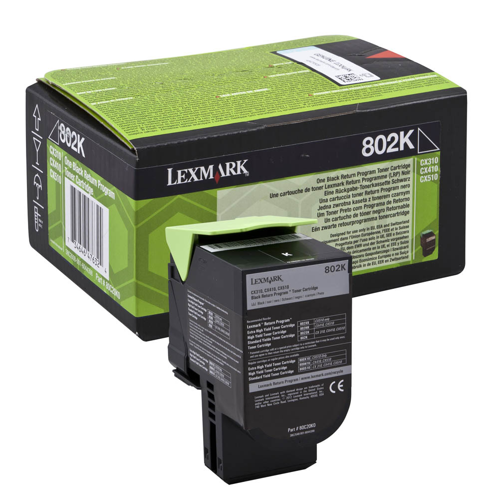 КАСЕТА ЗА LEXMARK CX 310/410/510 - Black - Return program cartridge -  /802K/ - PN 80C20K0