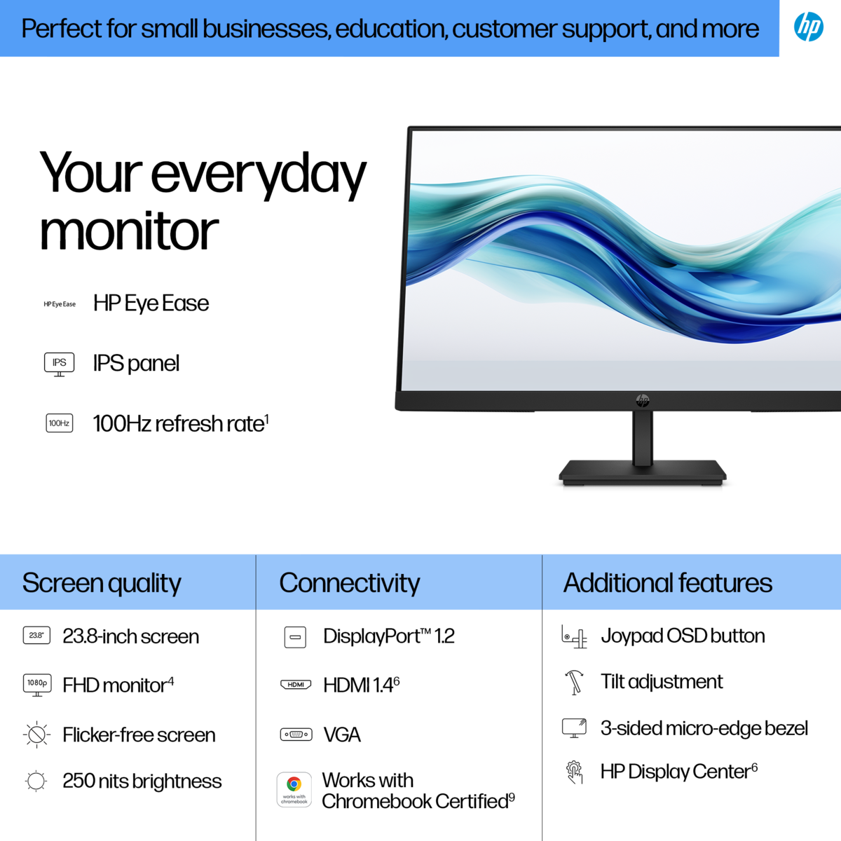 Монитор 24" HP Monitor 9U5J5UT / 9U5J5UT#ABB Black - PN 9U5J5UT#ABB