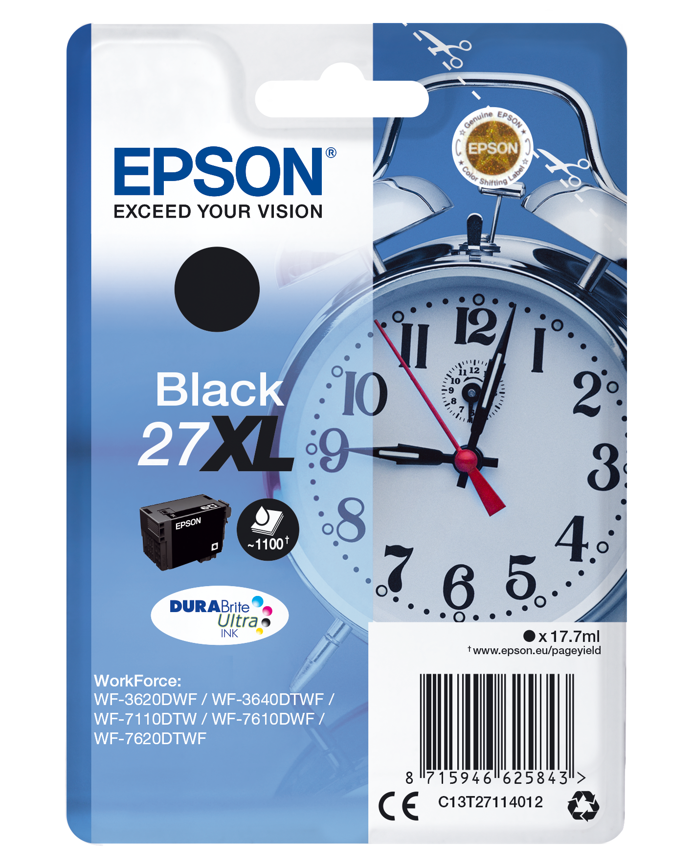 Глава за Epson WorkForce WF-3600/WF-7600/WF-7700 Series - Ink - /27XL/ / C13T27114012 - Black - XL - PN C13T27114012