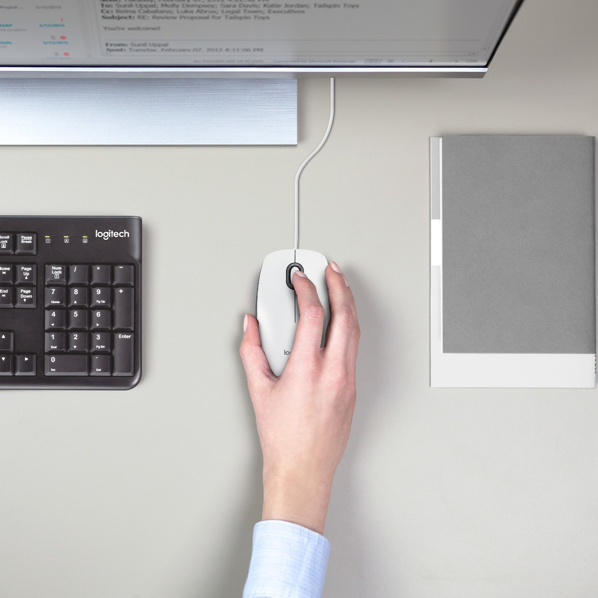 МИШКА LOGITECH M100 - Жична - White - PN 910-006764