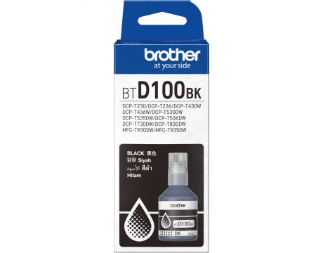 БУТИЛКА МАСТИЛО ЗА BROTHER MFC-T930DW/DCP-T830DW/DCP-T730DW/DCP-T530DW/DCP-T430W/DCP-T230 - Ink Bottle - Black - PN BTD100BK (BT-D100BK)