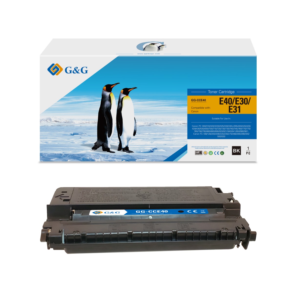 TОНЕР КАСЕТА ЗА CANON FC 210/220/330/PC 700/800 -  E30/E31/E40  - 1491A003[BA] - Black - PN NT-C0 E40/NT-CCE40 - G&G