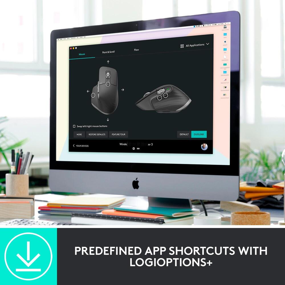 МИШКА LOGITECH MX MASTER 3S - Wireless / Безжична - Graphite - PN 910-006582