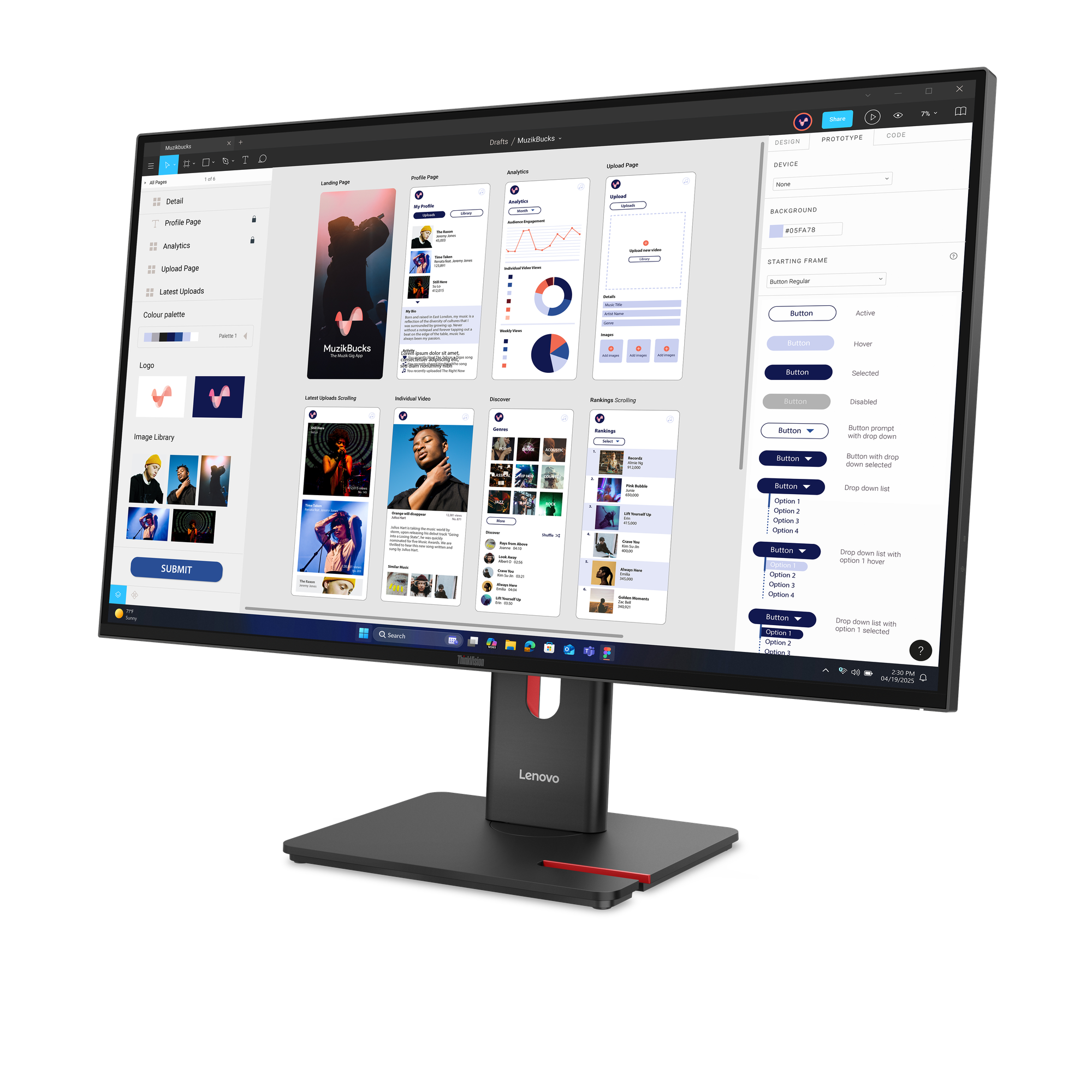 Монитор 32" Lenovo Monitor T32UD-40 / 64B0GAT1EU Black - PN 64B0GAT1EU