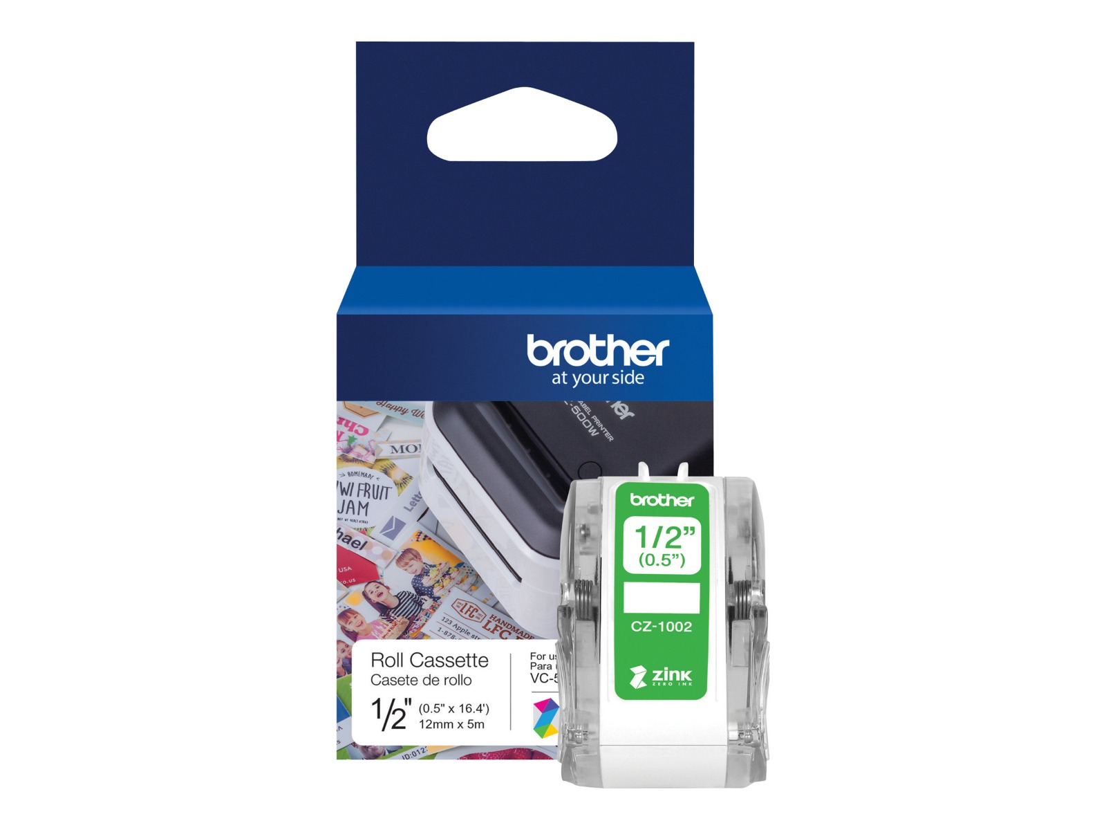 ЛЕНТА ЗА ЦВЕТЕН ЕТИКЕТЕН ПРИНТЕР BROTHER VC 500 - CONTINIOUS PAPER TAPE - FULL COLOR - NO INK - 5 m x 12 mm - PN CZ1002 (CZ-1002)