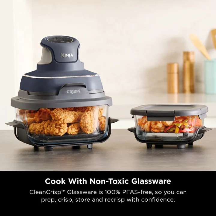 Фритюрник с горещ въздух SharkNinja Hot air fryer Crispi Blue, grey, transparent - PN FN101EUGY