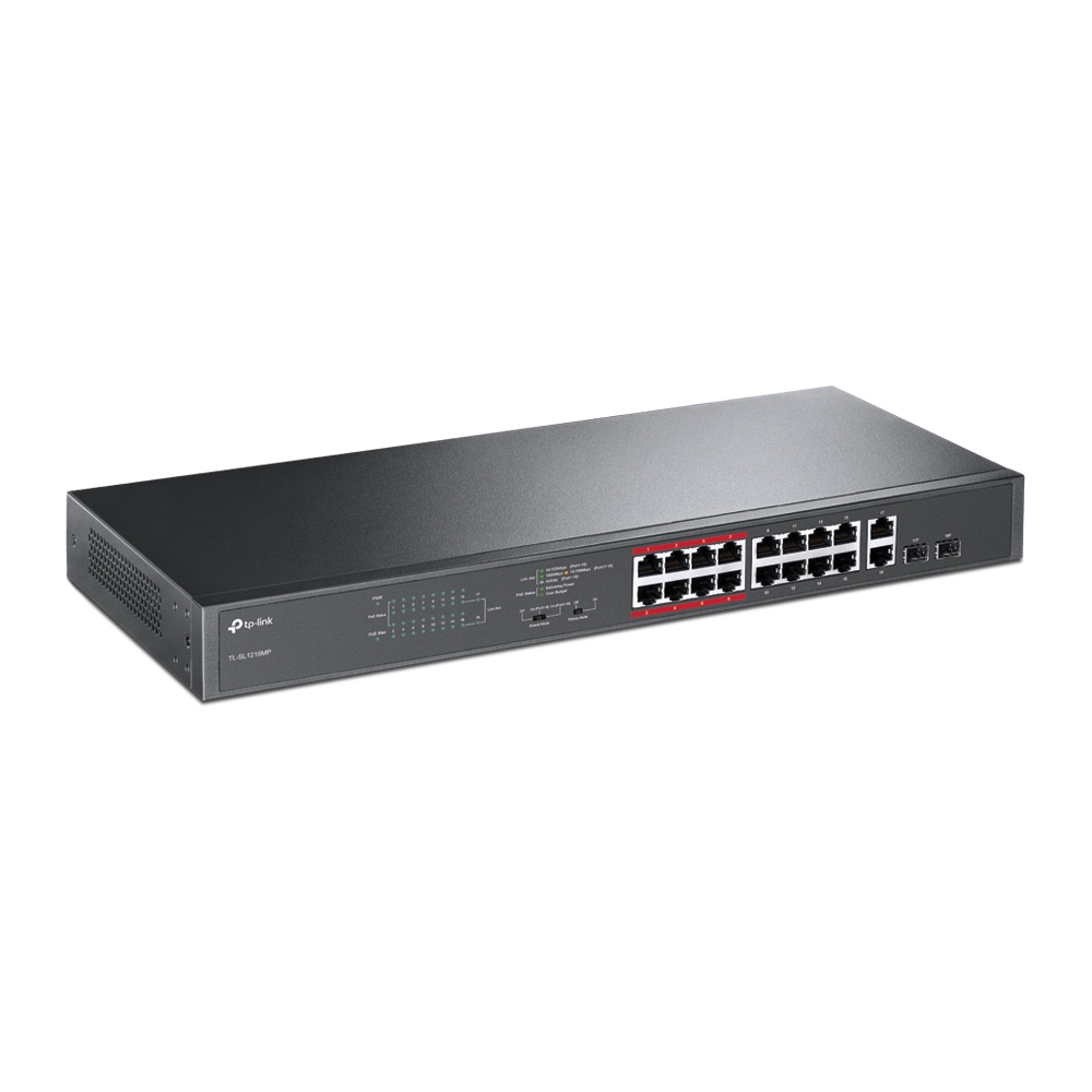 Суич TP-LINK Switch SL1218MP / TL-SL1218MP - Black - PN TL-SL1218MP