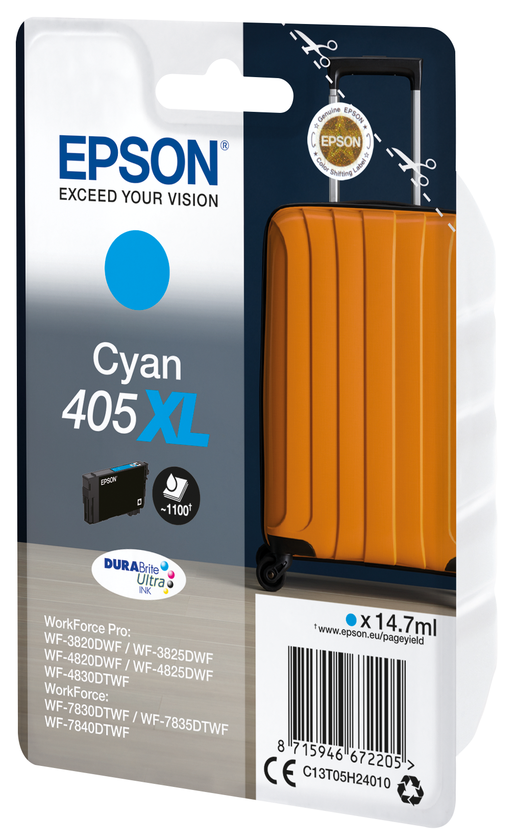 Глава за Epson WorkForce Pro WF3800/WF4800/WF7800 Series - Ink - /405XL/ / C13T05H24010 - Cyan - XL - PN C13T05H24010