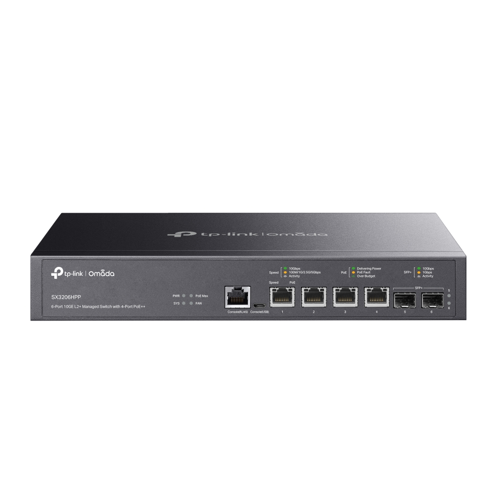 Суич TP-LINK Switch SX3206HPP / TL-SX3206HPP - Black - PN TL-SX3206HPP