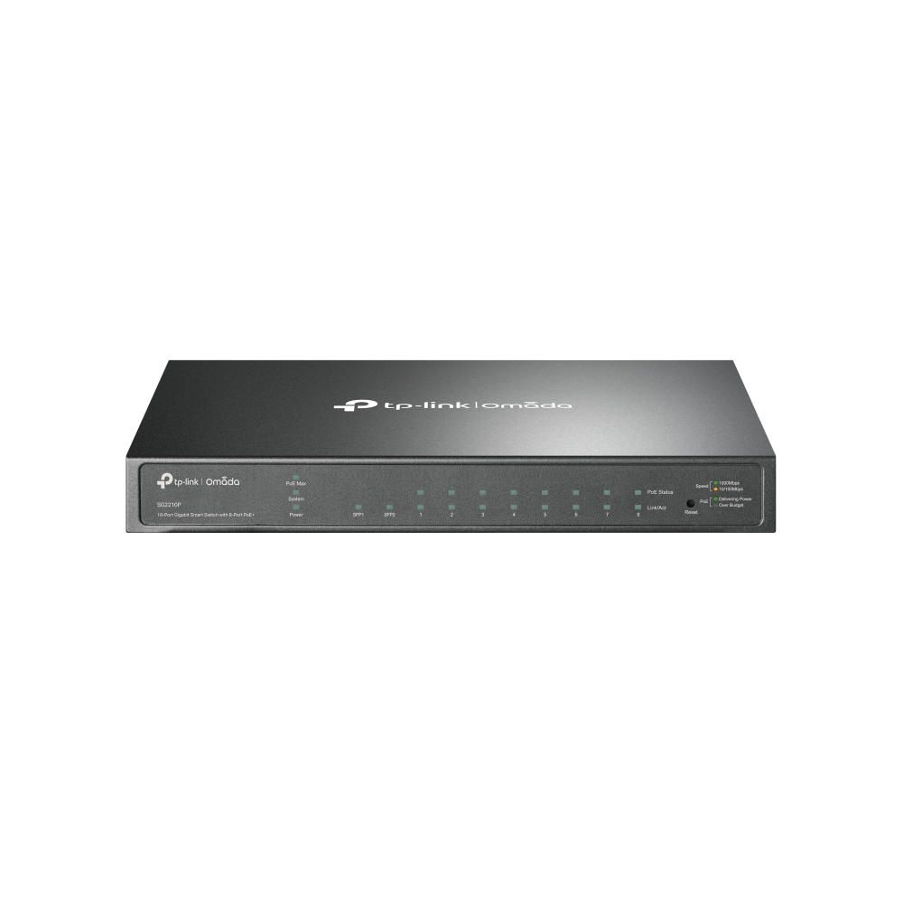 Суич TP-LINK Switch TL-SG2210P V3 / TL-SG2210P V3 - Black - PN TL-SG2210P V3