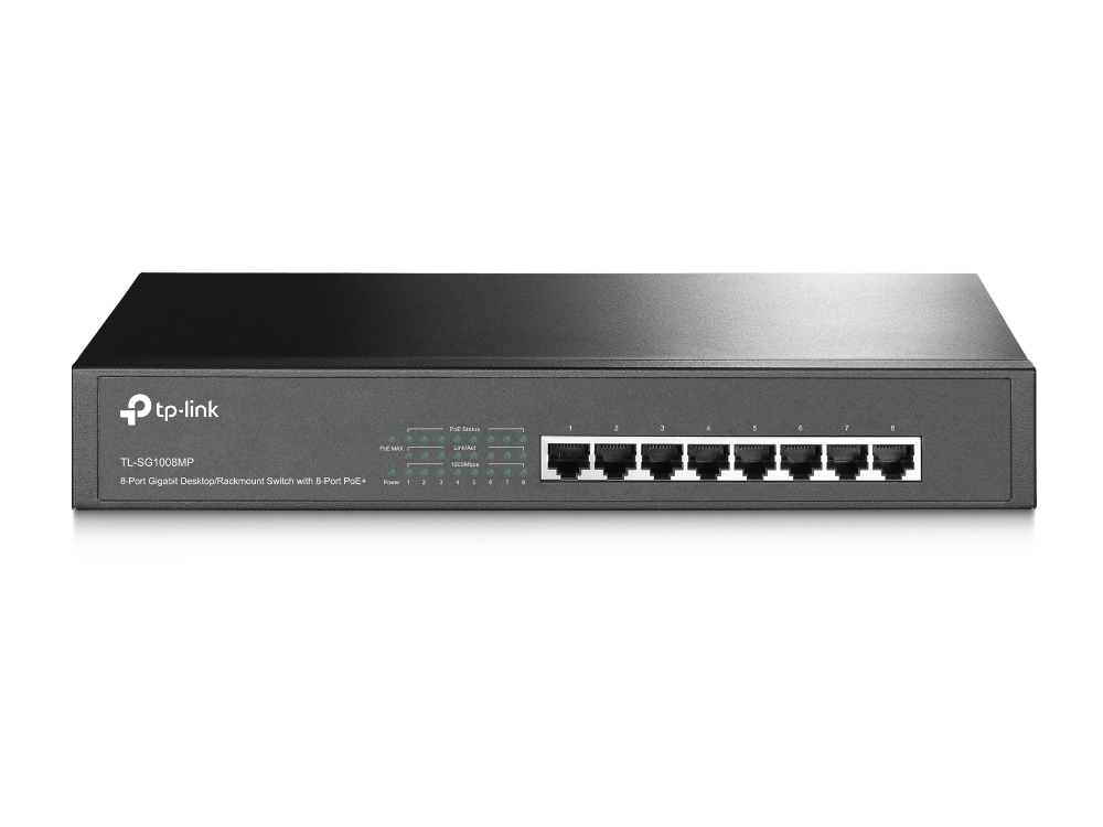 Суич TP-LINK Switch TL-SG1008MP / TL-SG1008MP - Black - PN TL-SG1008MP