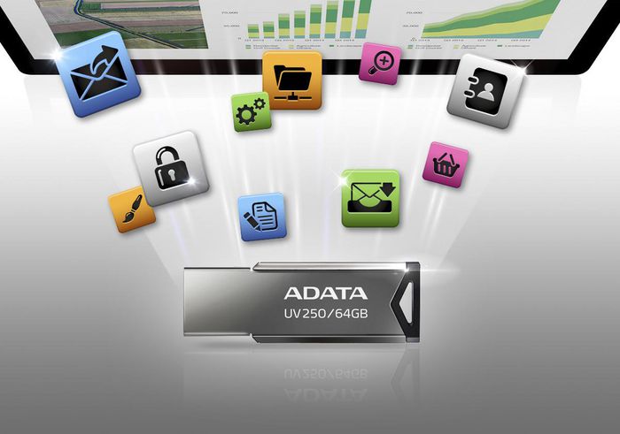 ФЛАШ ПАМЕТ ADATA UV250 - FlashDrive - USB-A 2.0 - 16 GB - Silver - PN AUV250-16G-RBK