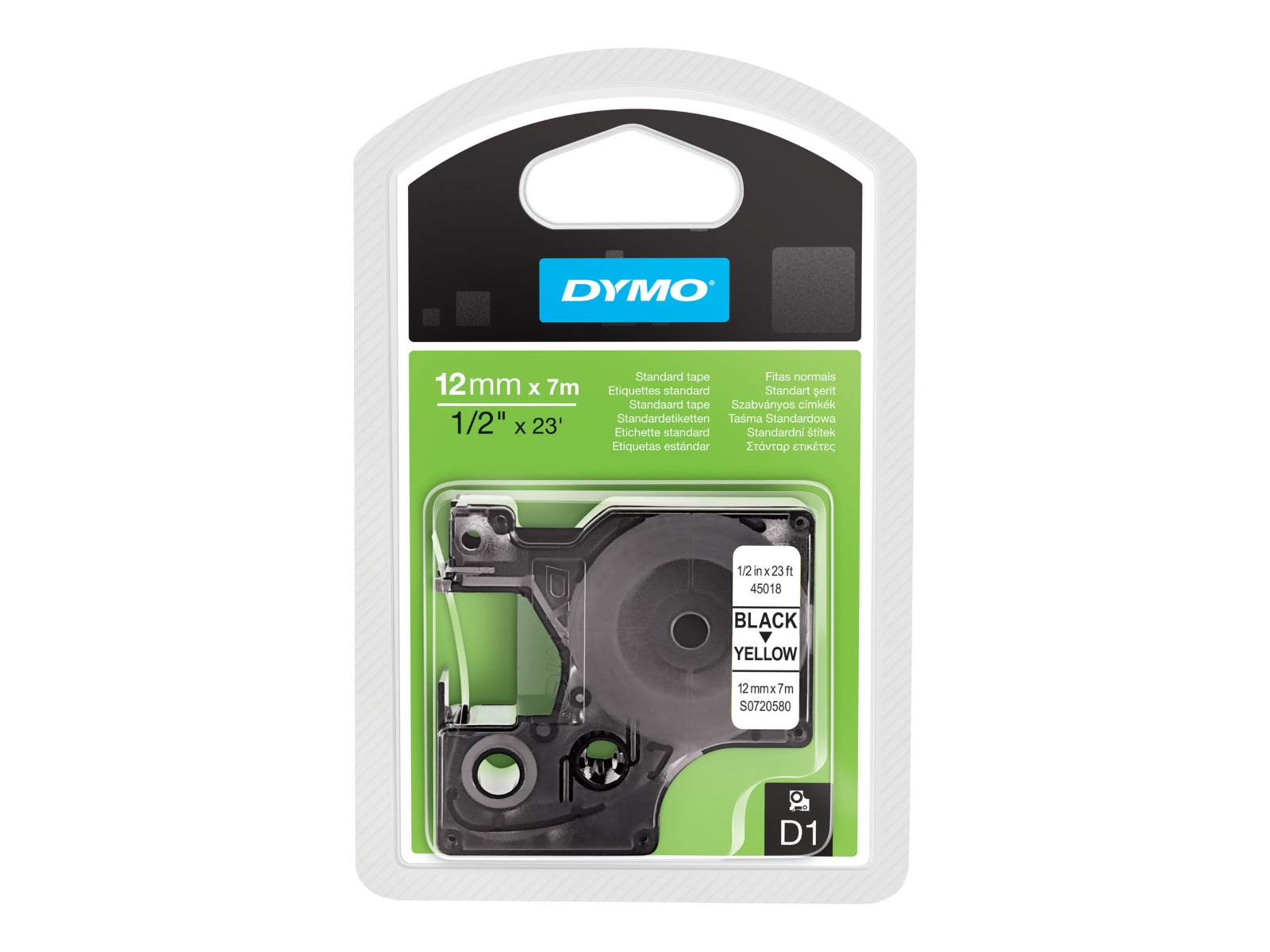 Лента за етикетни принтери Dymo Ribbon 45018 / S0720580 - Black on Yellow - PN S0720580