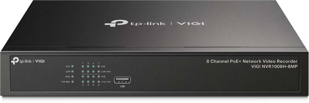 TP-LINK Video Recorder NVR1008H-8MP / VIGI NVR1008H-8MP - Black - PN VIGI NVR1008H-8MP