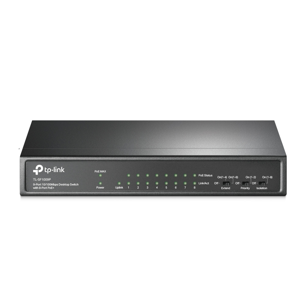 Суич TP-LINK Switch TL-SF1009P / TL-SF1009P - Black - PN TL-SF1009P