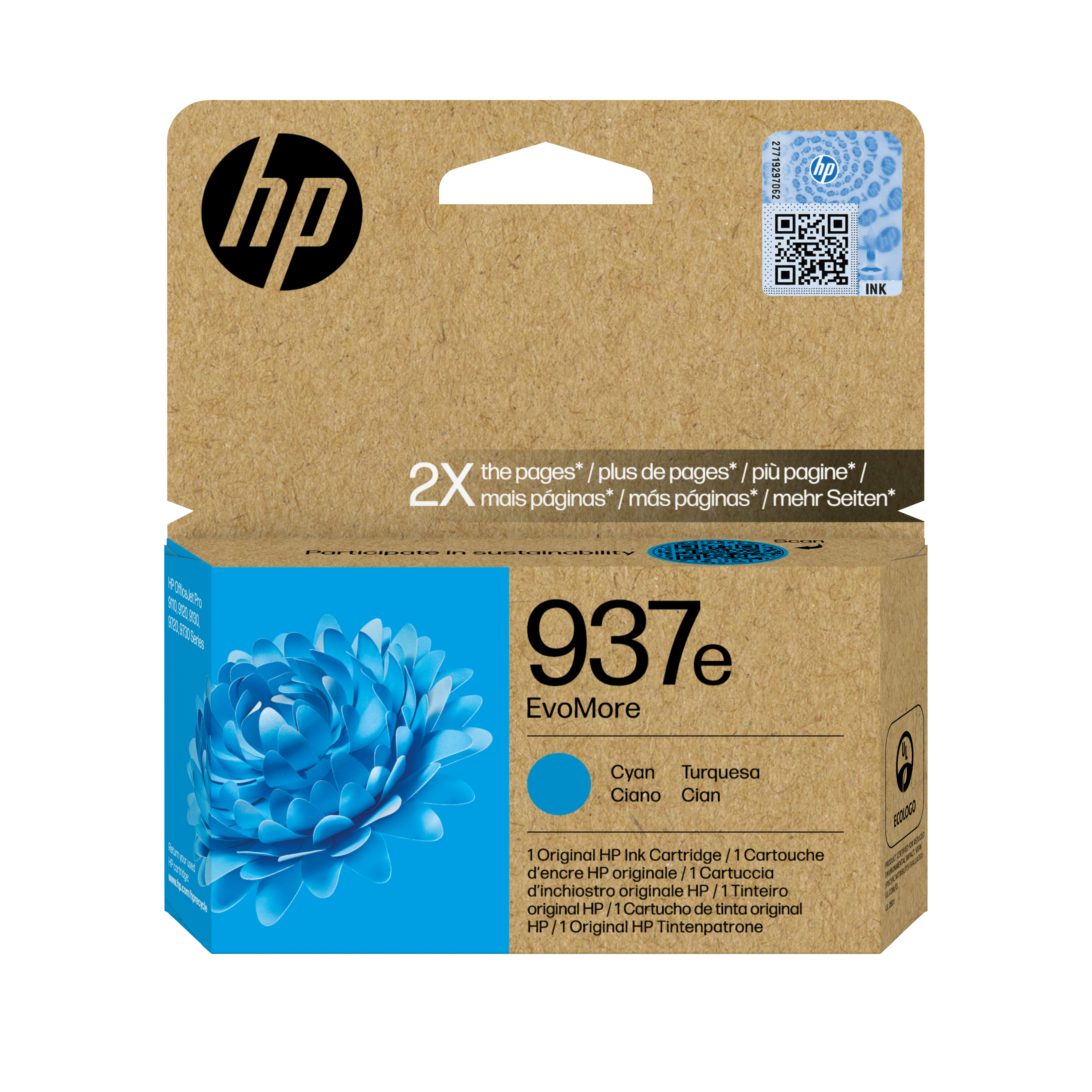 Глава за HP OfficeJet Pro 9120/Pro 9120/9100/9700 Series - Ink - /937E/ / 4S6W6NE - Cyan - XL - PN 4S6W6NE