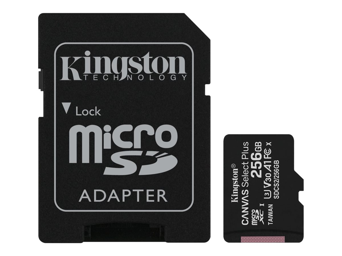 КАРТА ПАМЕТ Kingston CANVAS PLUS +ADP C10 UHS-I - 256GB - PN SDCS2/256GB