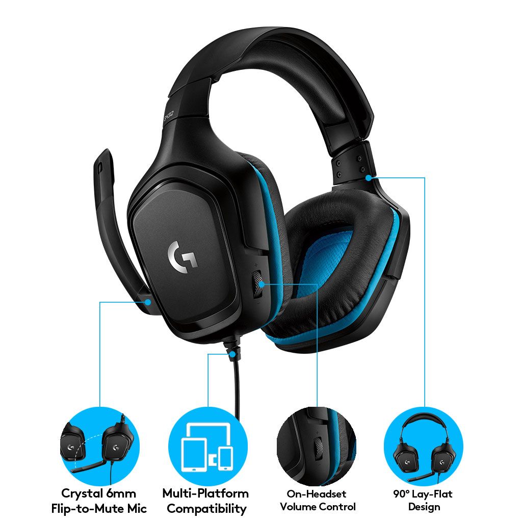 ГЕЙМЪРСКИ СЛУШАЛКИ LOGITECH ZG432 - Black-Cyan - PN 981-000770
