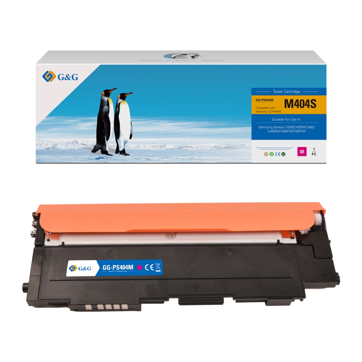 КАСЕТА ЗА SAMSUNG Xpress C430/C430W/C480/C480W/C480FN/C480FW - Magenta - CLT-M404S (CLTM404S) - PN NT-PS404M-B / NT-PS404M-V3 - G&G