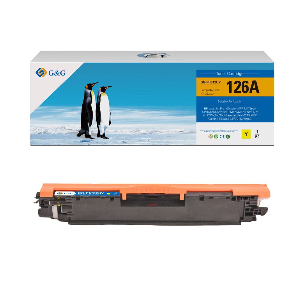 УНИВЕРСАЛНА КАСЕТА ЗА HP Color Laserjet CP1025/CP1025NW - Yellow - /126A/ - CRG-729Y (CRG729Y) / CE312A - PN NT-CH312FY/NT-CH312Y - G&G