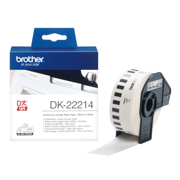 ЛЕНТА ЗА ЕТИКЕТНИ ПРИНТЕРИ BROTHER ТИП QL - CONTINUOUS PAPER TAPE - 12 mm x 30,48 m - PN DK22214 (DK-22214)
