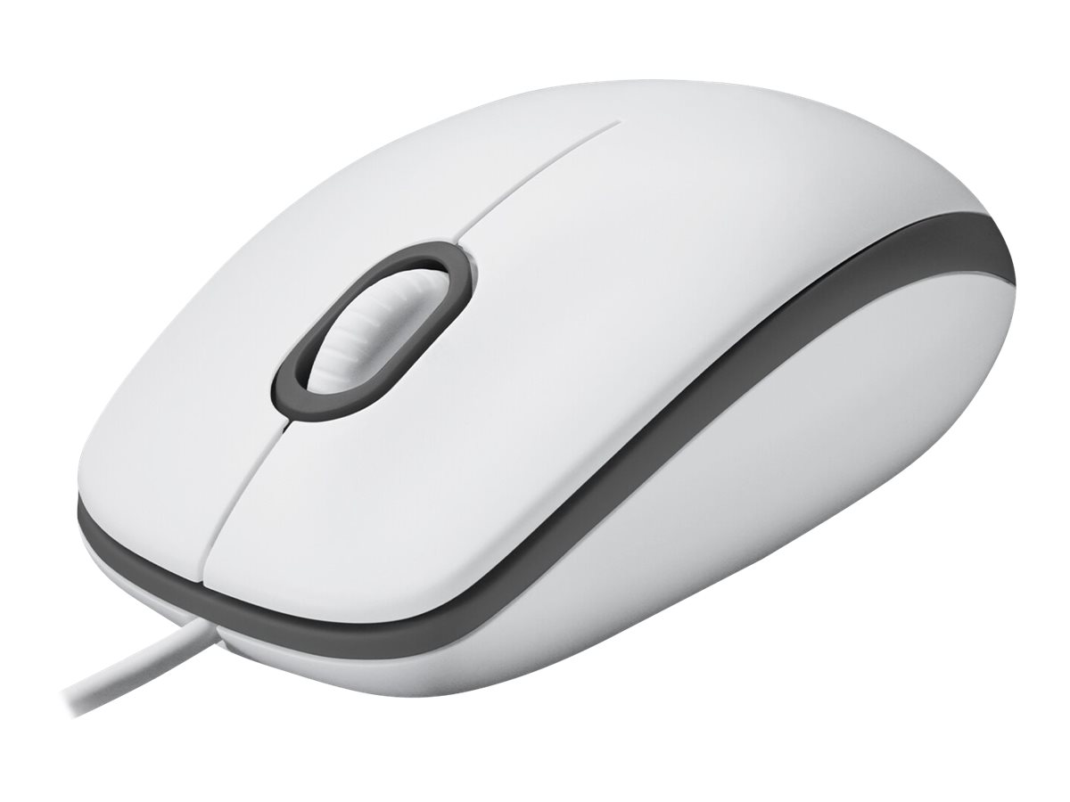 МИШКА LOGITECH M100 - Corded Mouse / Optical Tracking Sensor - Жична - White - PN 910-006764