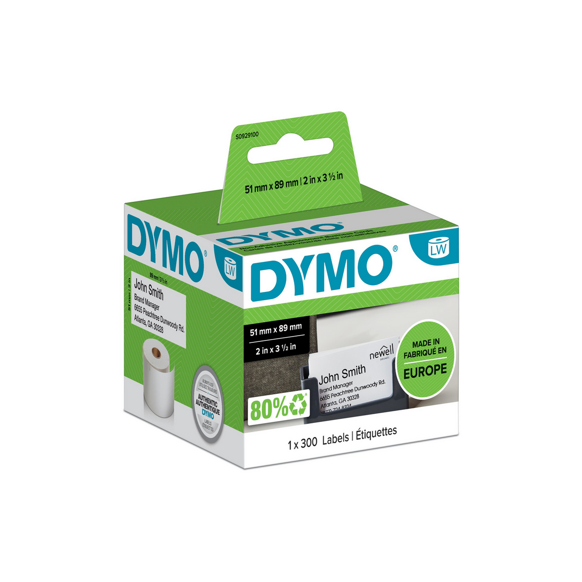 Картички за срещи за етикетни принтери Dymo Label LabelWriter 300 / S0929100 - White - PN S0929100