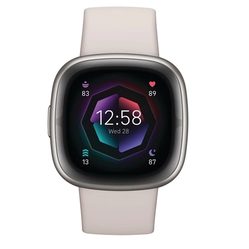СМАРТ ЧАСОВНИК FITBIT WEARABLE SENSE 2 - Advanced Health & Fitness Tracker Smartwatch - Lunar White - PN FB521SRWT
