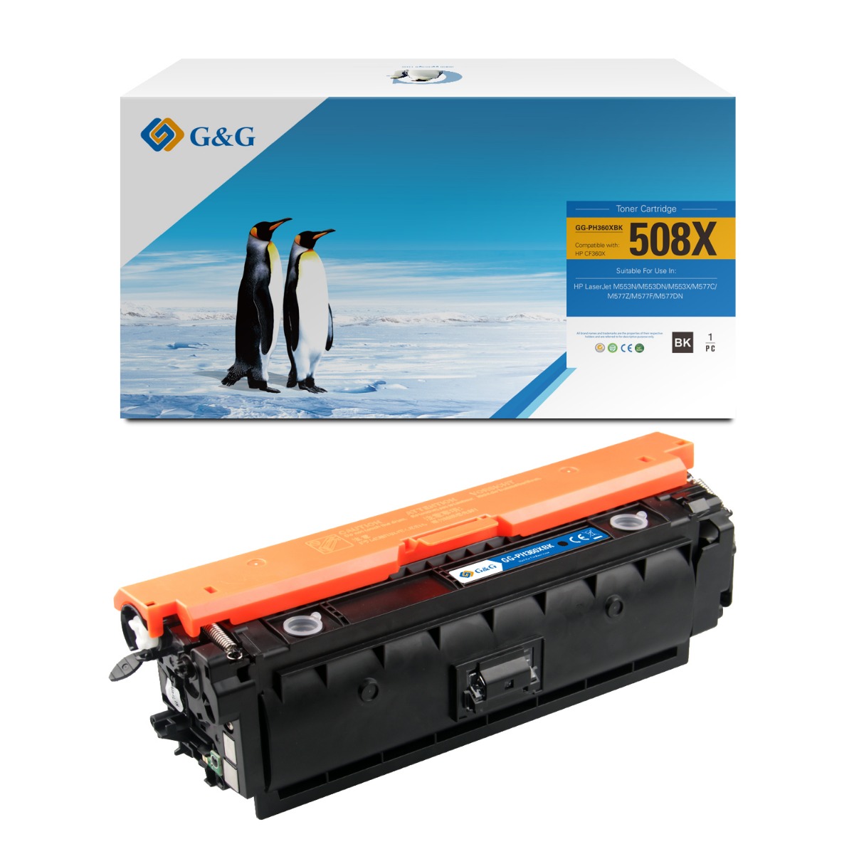 КАСЕТА ЗА HP Color LaserJet Enterprise M553 series - /508X/ - CF360X - Black - PN NT-PH360XBK - G&G