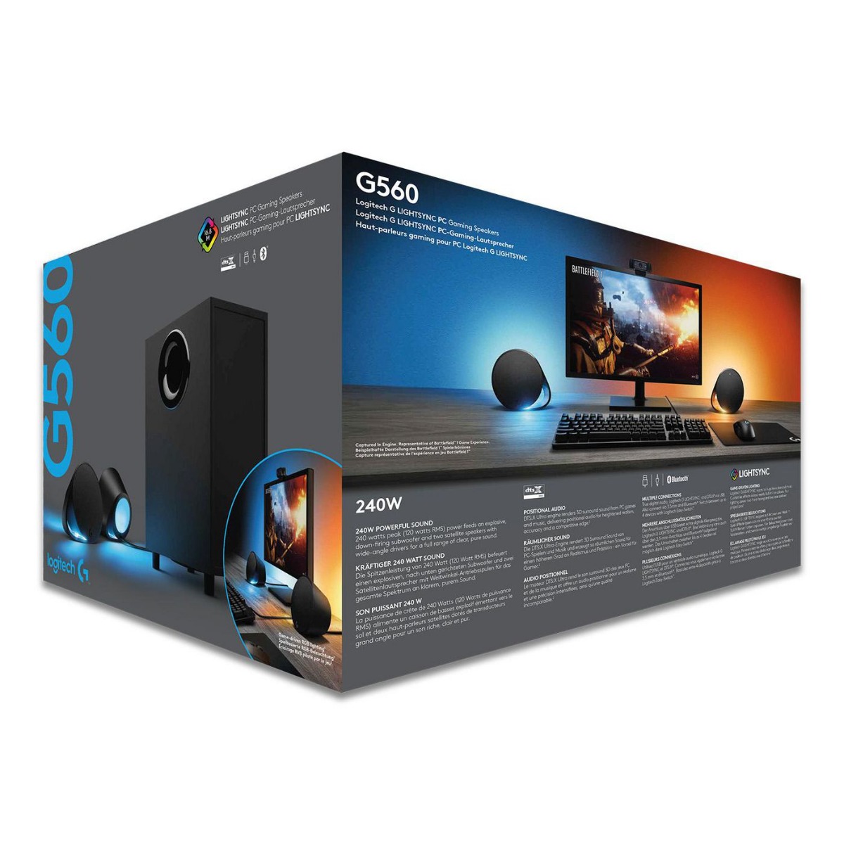 Гейминг високоговорители Logitech Loudspeakers G560 Lightsync / 980-001301 - Black - PN 980-001301