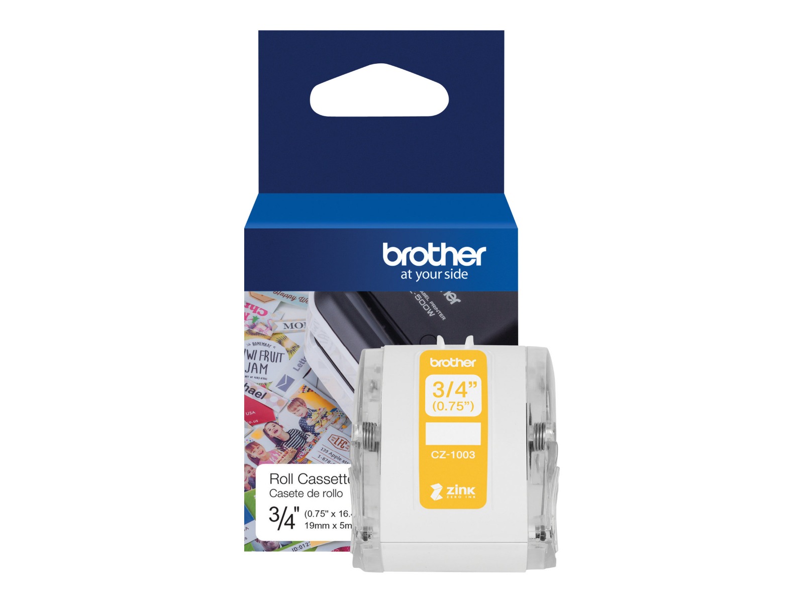 ЛЕНТА ЗА ЦВЕТЕН ЕТИКЕТЕН ПРИНТЕР BROTHER VC 500 - CONTINIOUS PAPER TAPE - FULL COLOR - NO INK - 5 m x 19 mm - PN CZ1003 (CZ-1003)
