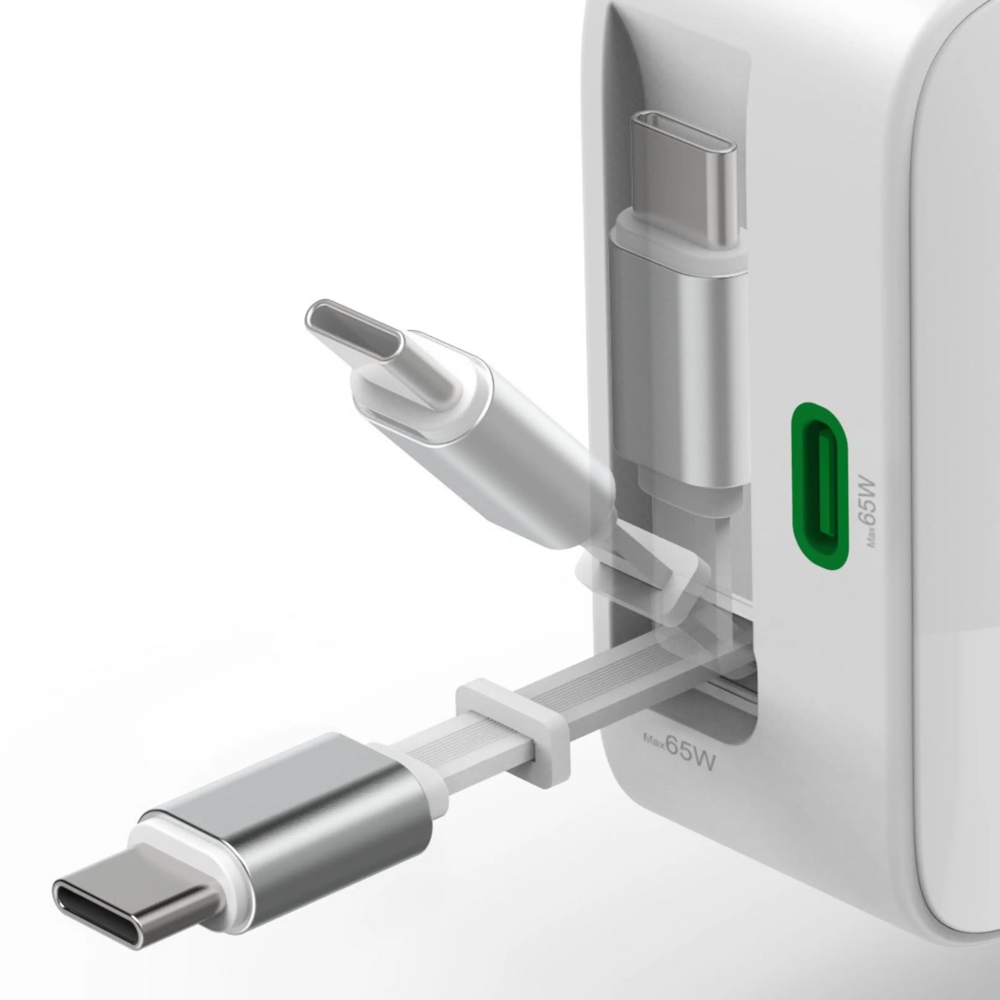 Зарядно устройство, бързо, 2 порта Hama Wireless charger USB-C 65W - PN 00201957