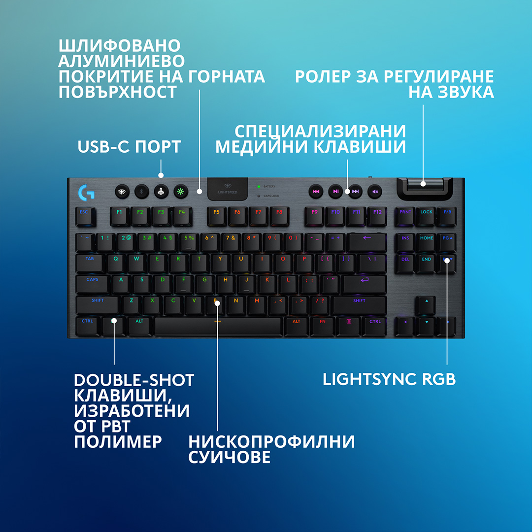 Гейминг клавиатура Logitech Keyboard G915 X Lightspeed TKL - PN 920-012721