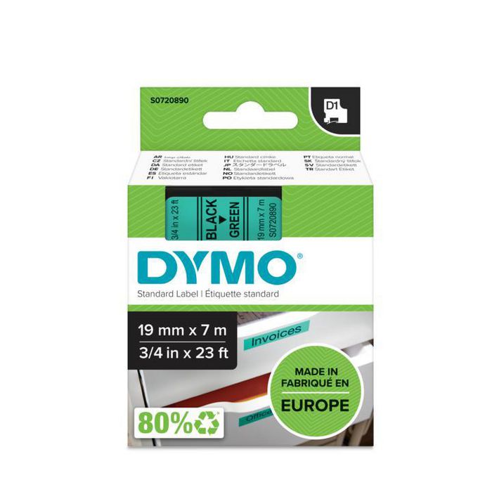 Лента за етикетни принтери Dymo Ribbon 45809 / S0720890 - Black on Green - PN S0720890 +