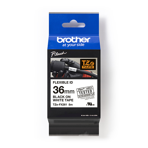 ЛЕНТА ЗА ЕТИКЕТНИ ПРИНТЕРИ BROTHER ТИП TZE FLEXI - 36 mm x 8 m - BLACK ON WHITE FLEXIBLE ID - PN TZEFX261 (TZE-FX261)