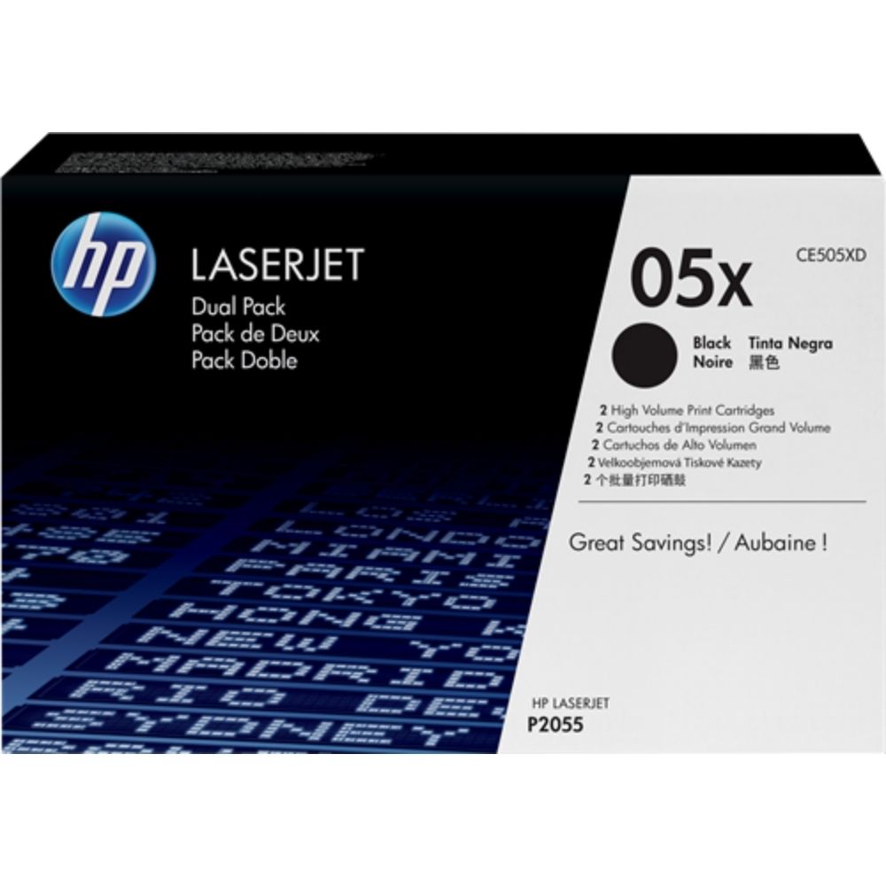 КОМПЛЕКТ 2 КАСЕТИ ЗА HP Laserjet P2053/P2055 - HIGH CAPACITY - Black - TWIN PACK - /05X/  - PN CE505XD