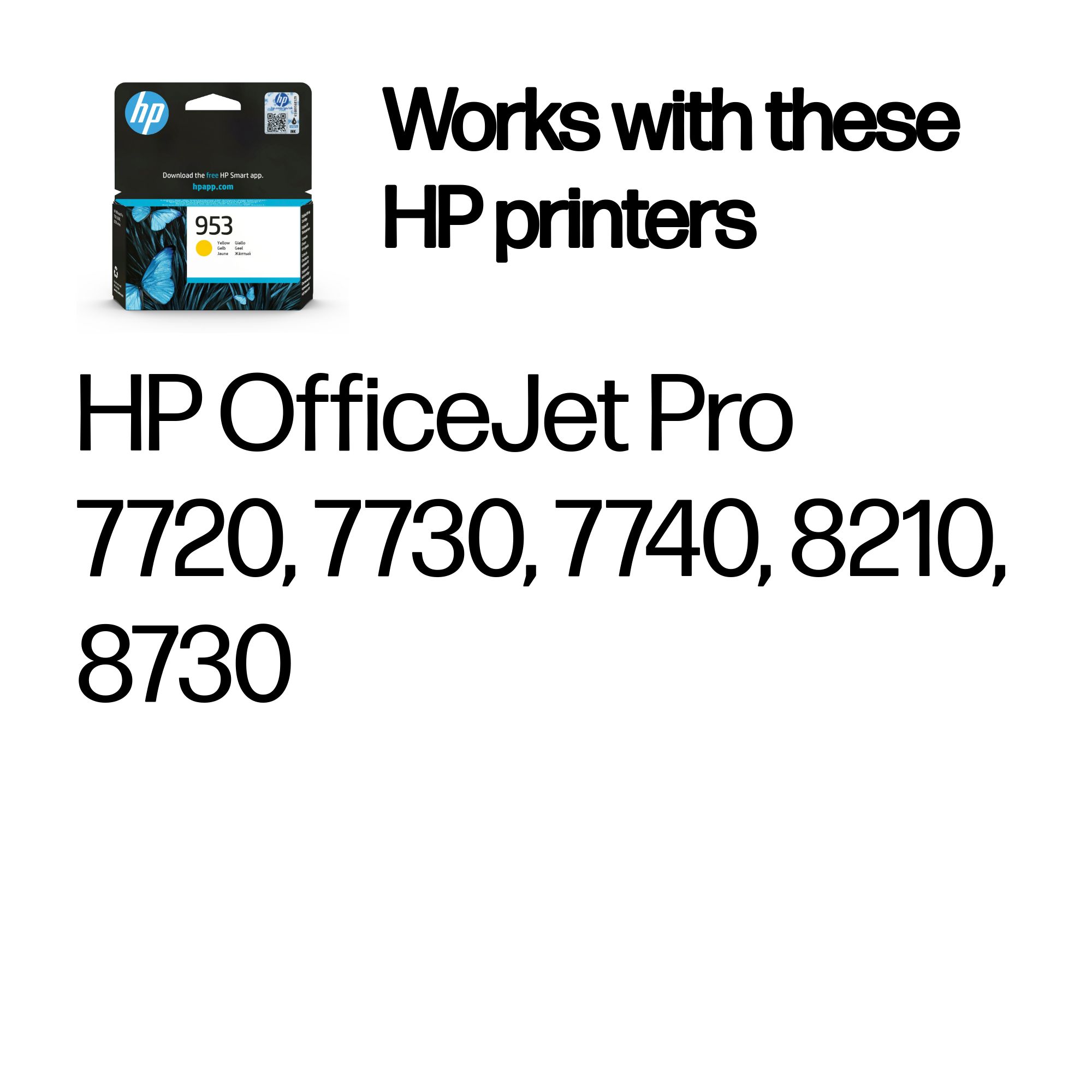 Глава за HP OfficeJet Pro 7700/8720/8200 Series - Ink - /953/ / F6U14AE - Yellow - PN F6U14AE