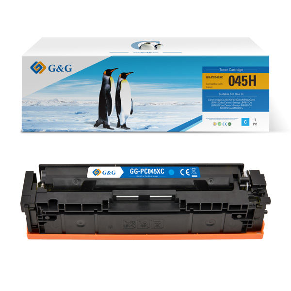 КАСЕТА ЗА CANON ImageCLASS LBP612Cdw/MF632Cdw/MF633Cdw/MF634Cdw - 1245C002AA - HIGH CAPACITY - CRG045HC (CRG-045HC) - Cyan - PN NT-PC045XC - G&G