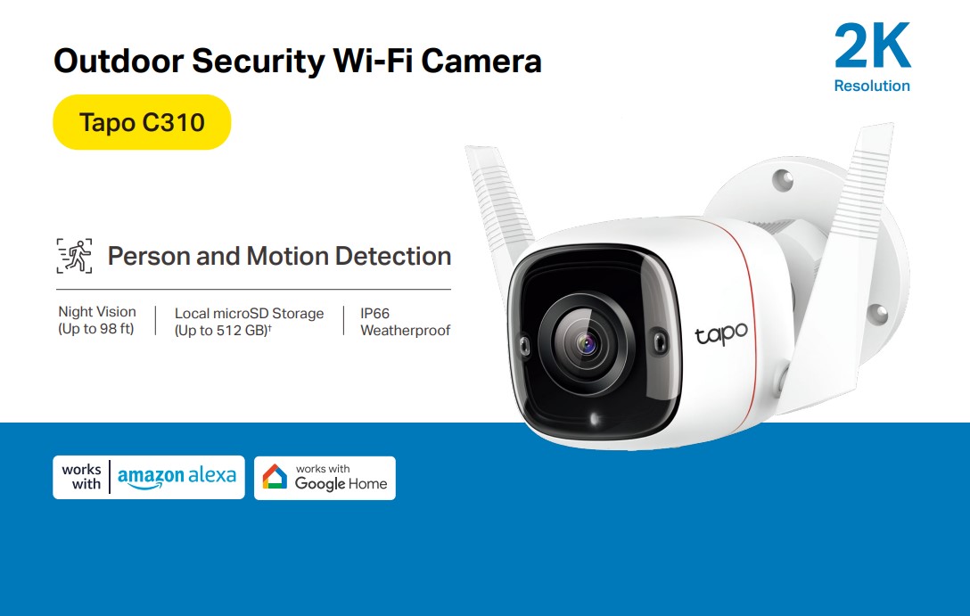 Камера за видеонаблюдение TP-LINK Surveillance camera C310 / Tapo C310 - White - PN Tapo C310