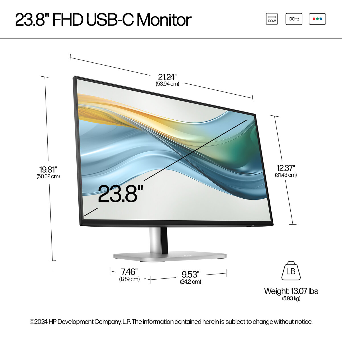 Монитор 24" HP Monitor 9D9V7AA / 9D9V7AA#ABB Silver/Black - PN 9D9V7AA#ABB