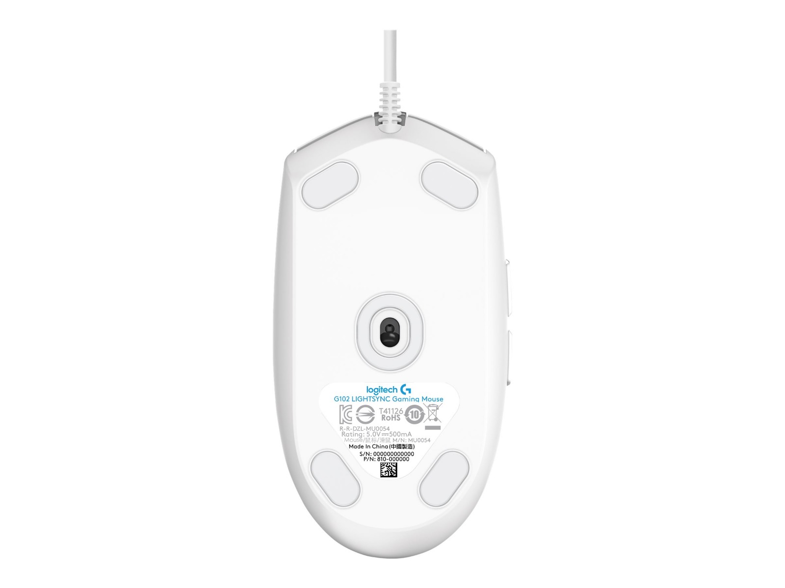 ГЕЙМЪРСКА МИШКА LOGITECH G102 Lightsync USB - White - PN 910-005824