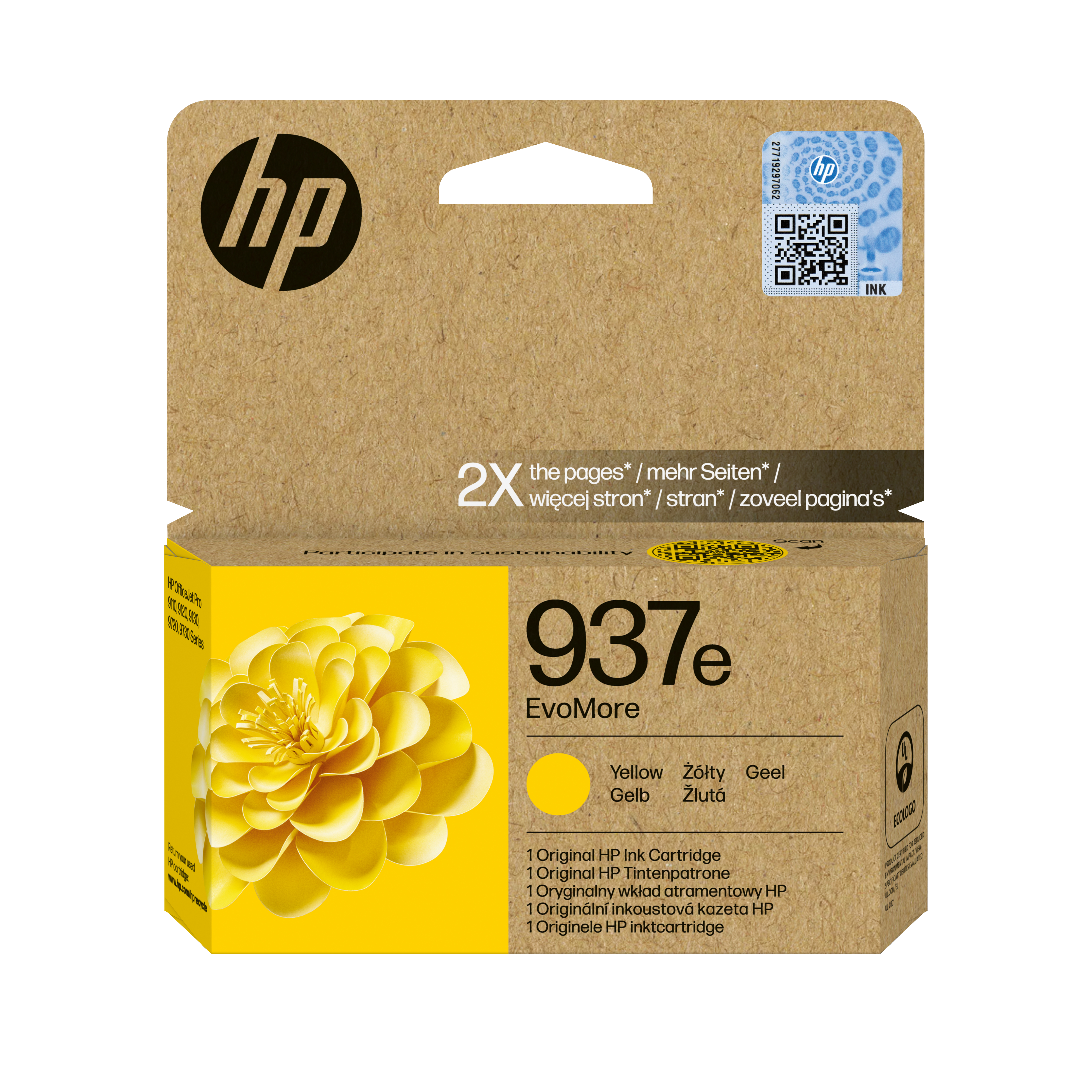 Глава за HP OfficeJet Pro 9120/Pro 9120/9100/9700 Series - Ink - /937E/ / 4S6W8NE - Yellow - XL - PN 4S6W8NE