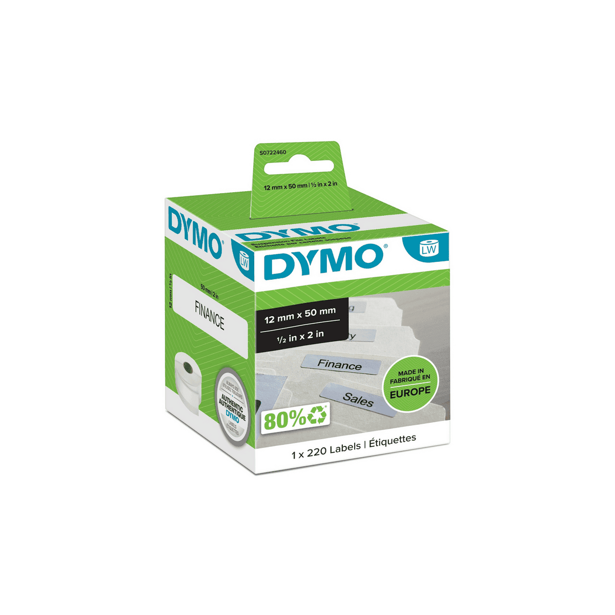 Етикети за папки за етикетни принтери Dymo Label 99017 / S0722460  - PN S0722460