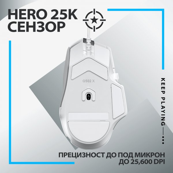 ГЕЙМЪРСКА МИШКА LOGITECH G502X - White - PN 910-006146