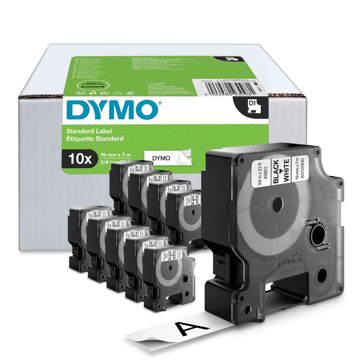 Лента за етикетни принтери Dymo Label 2093098 - Black on White - 10-Pack - PN 2093098