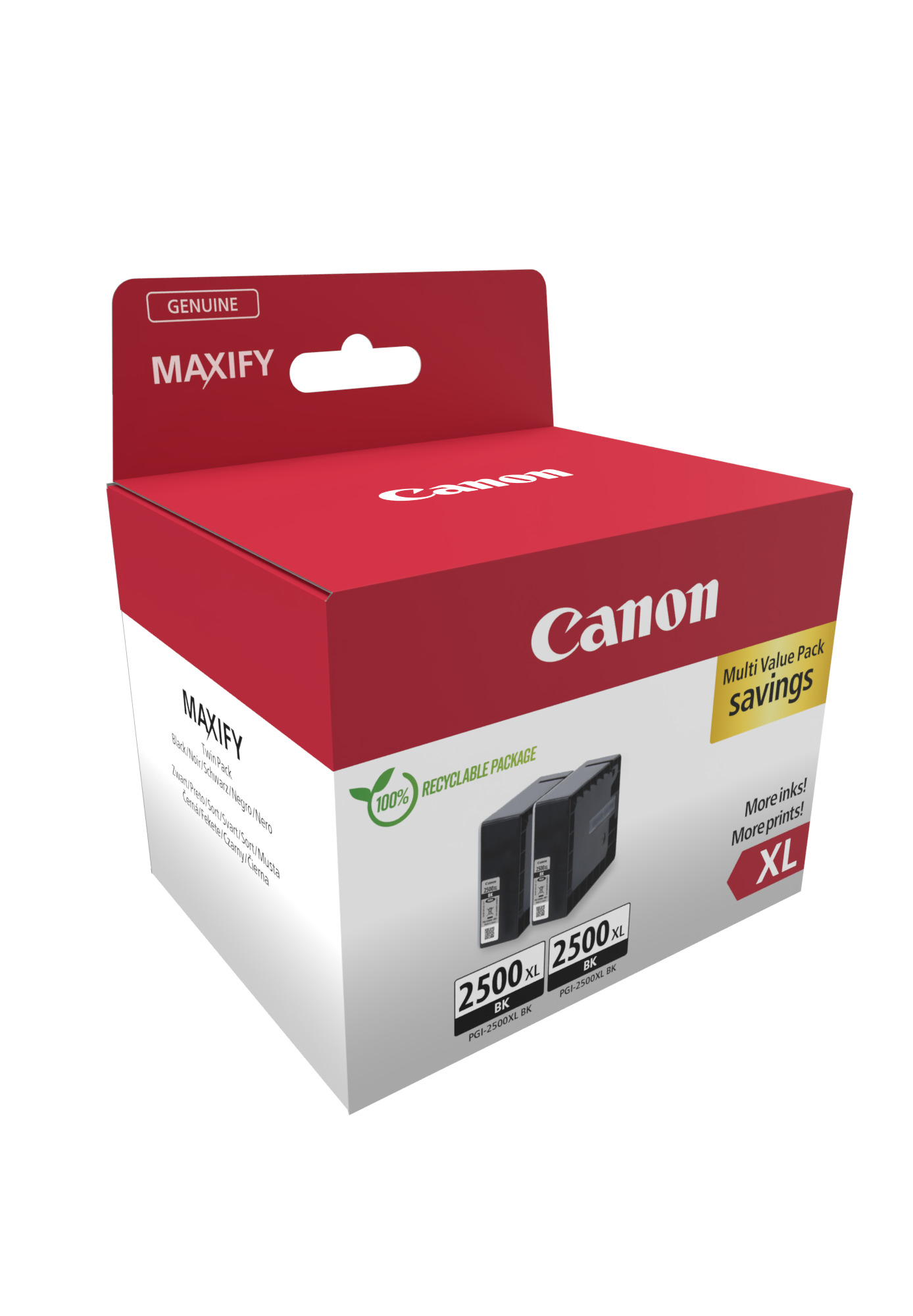 Комплект 2 глави за Canon Maxify iB4000/MB5000/MB5100 Series - Ink - PGI2500XL (PGI-2500XL) / 9254B011 - Black - Double pack - PN 9254B011
